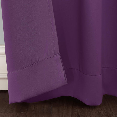 Sun Zero Riley Kids Bedroom Blackout Grommet Curtain Panel, Purple, 40" x 63"