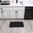Anti-Fatigue Kitchen Faux Leather Non-Skid Cushioned Comfort Mat, 18" x 30", Diamond Black/Black
