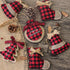Ivenf Christmas Decorations Indoor Tree Ornaments - 8pcs Red Black Buffalo Plaid Burlap Farmhouse Ornaments for Home