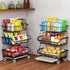 Mchoter 3-Tier Rolling Pantry Floor Organizer, Stackable Pantry Storage Cart with Wheels, Metal