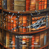 SELIONLIKN 18.9"x16.5" Retro Wooden Bookshelf Pattern Laundry Hamper Books Laundry Basket With Handles Foldable Oxford