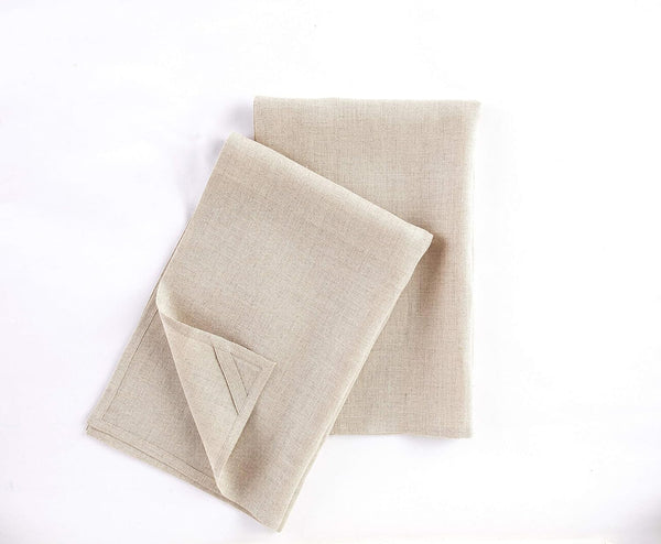 Solino Home Linen Kitchen Towels Set of 2 - 100% Pure Linen, Natural 17 x 26 Inch, Machine Washable