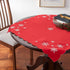 Violet Linen Embroidered Red Christmas Table Topper, 36" Square, Snowflakes