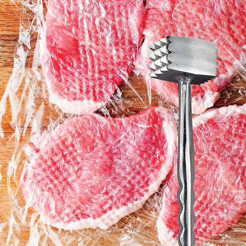 HIC Kitchen Heavyweight Meat Tenderizer, Ice Cracker, Double Sided, Heavyweight Aluminum