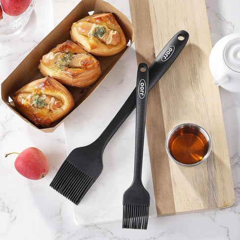 JJOO 2PCS Silicone Basting Pastry Brush | Heat Resistant Cooking Brush for Oil, Sauce, BBQ, Baking | BPA Free,