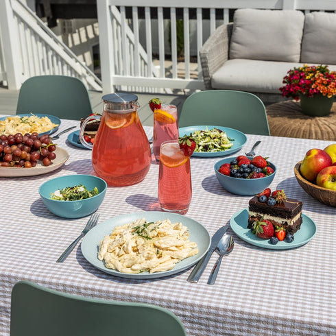 Grow Forward 24-piece Premium Wheat Straw Dinnerware Sets for 8 - Unbreakable Microwave Safe Plastic Plates and Bowls