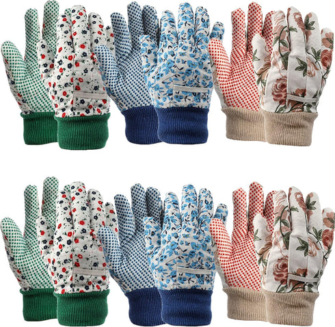 Yopay 6 Pairs Gardening Gloves for Women, Soft Jersey Cotton Working Gloves for Men, Planting and Fishing