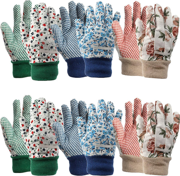 Yopay 6 Pairs Gardening Gloves for Women, Soft Jersey Cotton Working Gloves for Men, Planting and Fishing