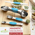 Spring Chef Stainless Steel Magnetic Measuring Spoons Set of 8 with Leveler, Nesting Teaspoon & Tablespoon for Baking &