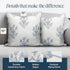 19" 19" Jillien Harbor The Mary Blue and White Decorative Throw Pillow Cover Floral Block Print Pillow Cover