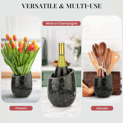 750ml Gusto Nostro Marble Wine Chiller Bucket - Wine Bottle Cooler and Champagne Chiller for Party, Kitchen, Bar Cart