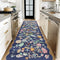 3x10 Long Hallway Runner Rug: Washable Wide 10ft Floral Low-Pile Carpet for