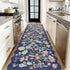3x10 Long Hallway Runner Rug: Washable Wide 10ft Floral Low-Pile Carpet for
