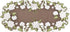 Beautiful White Magnolia Floral Design Table Runner with Green Leaves, Embroidered Cutwork Edges