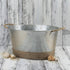 Twine Seaside Jute Rope Wrapped Farmhouse Galvanized Ice Metal Beverage Tub - 4.5 Gallons