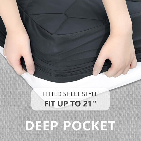 Cal King Waterproof Mattress Protector, Breathable Noiseless Cover, Deep Pocket Fit Up to 21 Inches, Quilted Mattress