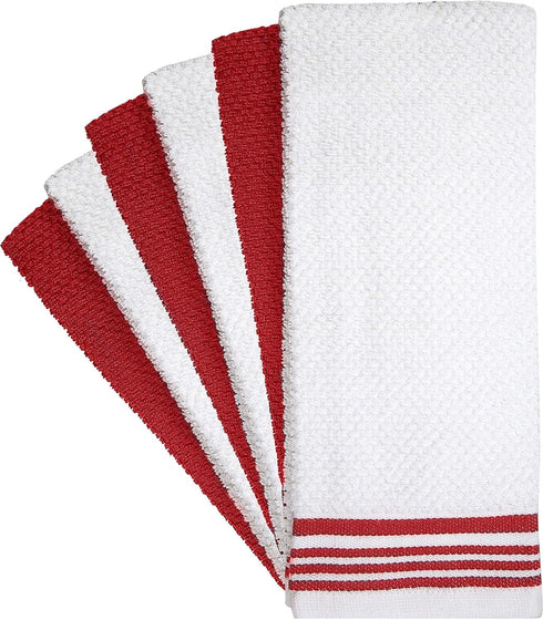 Premium Kitchen Towels, 16”x 28”, 6 Pack, Large Cotton Kitchen Hand Towels, Highly Absorbent Tea Towels Set