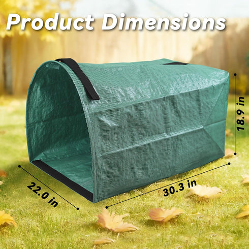 2 Pack 53-Gallon PHYEX Reusable Leaf Bags with Flat Bottom Design - Dustpan Style Garden Bags for Easy Yard Waste
