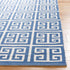 SAFAVIEH Montauk Collection Accent Rug - 2'6" x 4', Handmade Blue & Ivory Greek Key Cotton for High Traffic Areas