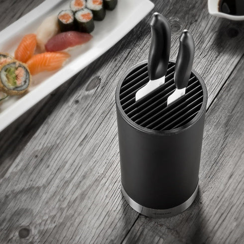 Kyocera KB-U-BK Universal Round Knife Block, Soft Touch, 8.8" x 4.3", Black