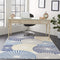 Nourison Grafix Geometric White Area Rug 3'9" x 5'9" - Easy Cleaning, Non-Shedding for Bedroom Living Room