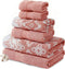 Modern Threads Charlize 6-Piece 100% Cotton Towel Set Reversible Yarn Dyed Jacquard