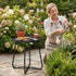 Outdoor Side Table, Small Patio Side Table with Weather Resistant Steel Material, Outdoor Round End Table for Patio