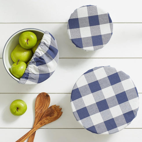 DII Reusable Cloth Bowl Cover Collection, Machine Washable Cotton with Elastic for Food Storage, 3 Piece Set
