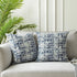 Jacquard Decorative Throw Pillow Covers for Couch, Set of 2, 18x18 Inches, Navy Blue