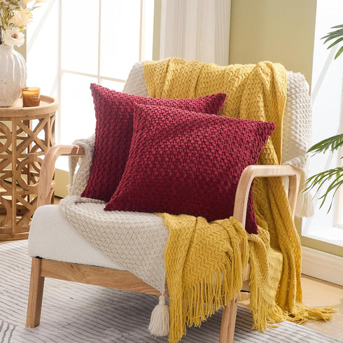 22x22 Inch Set 2 (55x55cm) GAWAMAY Decorative Throw Pillow Covers of for Living Room Couch Bed Sofa, Farmhouse Square