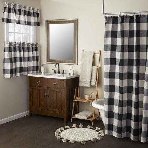 SKL Home Grandin Curtain Valance, Black/Natural, 58" x 13"