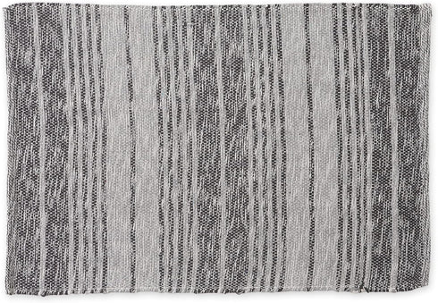 DII Woven Rag Rug Collection, Recycled Yarn Variegated Rustic Stripe, 2x3', Gray