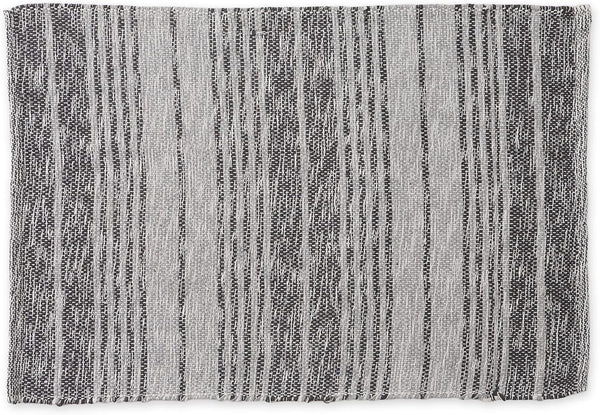 DII Woven Rag Rug Collection, Recycled Yarn Variegated Rustic Stripe, 2x3', Gray