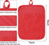 R HORSE 6Pcs Christmas Red Pot Holders with Pocket, Heat Resistant Potholder Set for Kitchen, 7''x9''