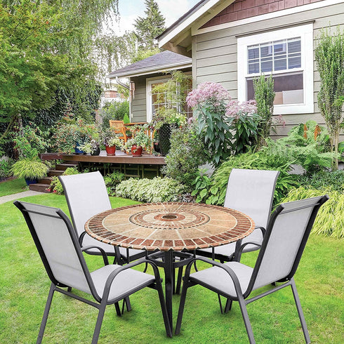Jobar Decorative Stretch Table Cover (Mosaic), One Size, 1 Count (Pack of 1)
