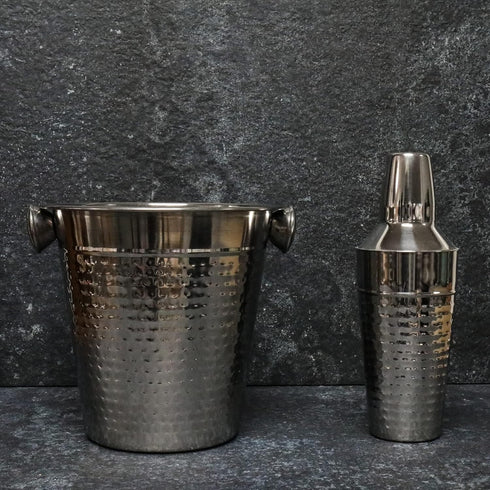 Chef Craft Hammered 4 Quart Champagne Bucket, Stainless Steel