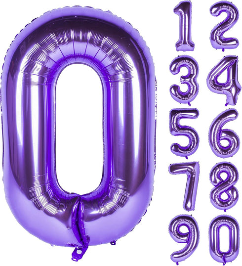 40 Inch Purple Number Helium Foil Birthday Party Digit Balloons (Purple 0)
