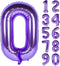 40 Inch Purple Number Helium Foil Birthday Party Digit Balloons (Purple 0)