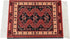 Set of 4 Rug Table Coasters - Oriental Design Fabric Carpet Drink Mats, Absorbent, Rectangular, Red Black Blue