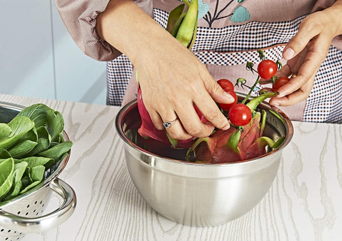 Stainless Steel Mixing Bowl - 5 Quart Metal Kitchen Aid Mixing Bowl for Baking, Cooking, and Food Storage