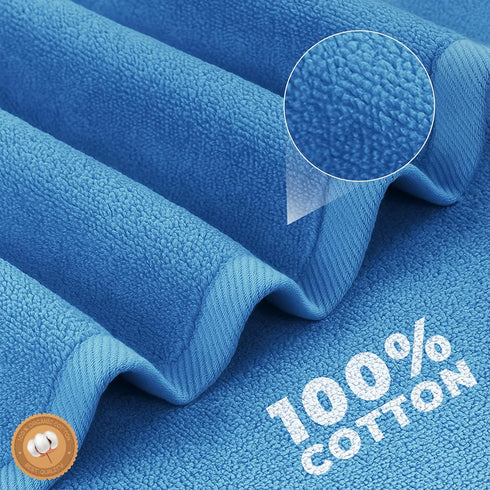 6 Pack 550 100% 2 2 2 EcoNour Luxury Navy Blue Turkish Cotton Bath Towels, GSM Cotton Includes Bath, Hand & Washcloths
