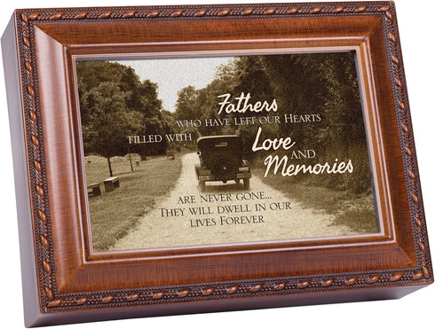 Cottage Garden Fathers Love and Memories Bereavement Woodgrain Rope Trim Music Box