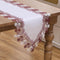 Winotic White Dark Red Floral Lace Jacquard Table Runner Dresser Scarf 90 inches
