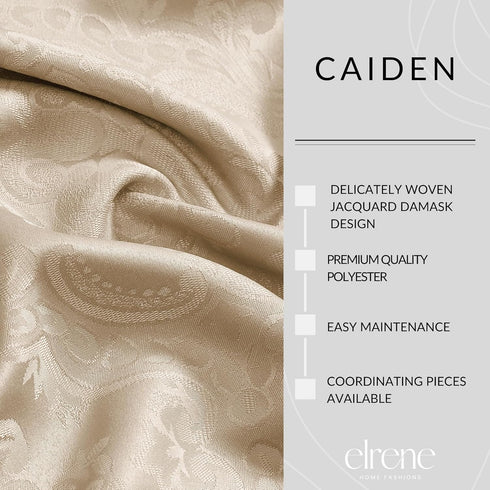 Elrene Home Fashions Caiden Elegance Damask Fabric Napkins, Set of 4 (17" x 17", Taupe)
