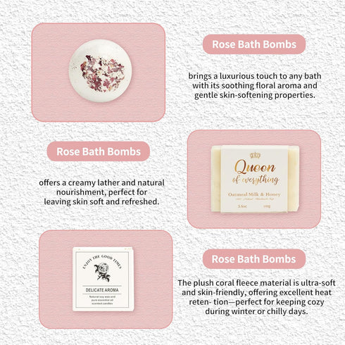 SimleLive 8pcs Set, Package Happy Birthday Gift Box for Women Spa Gifts for Birthday Unique, for Her, Mom, Grandma