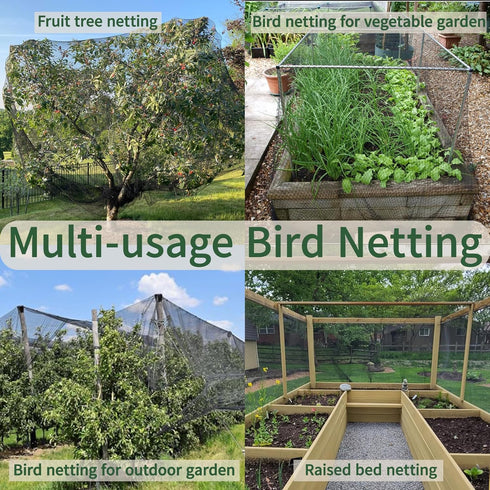 10x50ft 1/2 inch Bird Netting for Chicken Coop Mesh Heavy Duty Chicken Netting Animal Barrier, Poultry Netting Roof