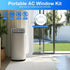 Portable Air Conditioner Window Vent Kit, Adjustable AC Window Seal Kit, Sliding Door AC Vent Kit, 5.9 Inch Diameter