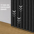 Set: (38-53" 53W78" Closet AJAZZ Curtain Rods No Drilling W Adjustable Range) & Accordion Door Curtain, Black L