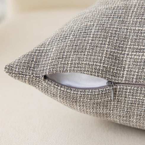 Kevin Textile Decorative Throw Pillow Covers, Set of 2, 20 x 20 inches, Grey, Modern Farmhouse