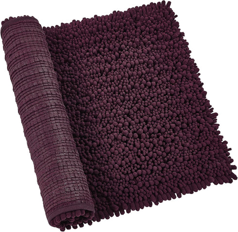 Walensee Bathroom Rug Non Slip Bath Mat, 36x24 Inch Plum Purple, Water Absorbent Super Soft Shaggy Chenille Machine